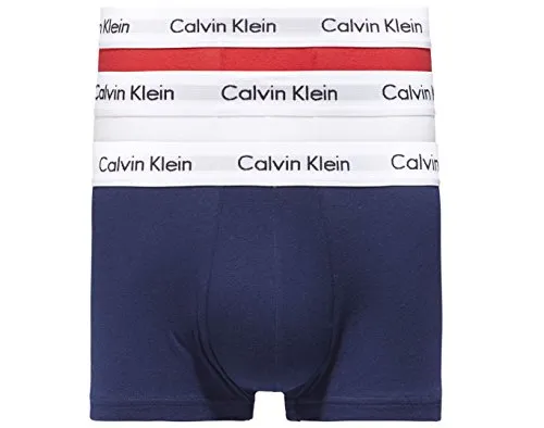 Calvin Klein Herren Boxershorts Low Rise Trunk 3er Set - Retroshorts für Herren, atmungsaktive Baumwoll-Unterhose mit Stretch für optimalen Tragekomfort und figurbetonten Schnitt.
