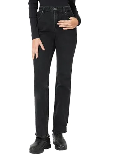 Vero Moda Gerade Jeans VMTESSA HR STRAIGHT JEANS LI134 GA NOOS - Stretchjeans aus 99% Baumwolle, elastisch und pflegeleicht, mit modischer schwarzer Denim-Waschung und hohem Bund für optimalen Tragekomfort.