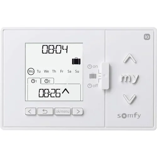 SOMFY Timer Funk Wandsender 1805227 - Chronis IO Jalousiesteuerung, integrierte Zeitschaltuhr für komfortable Steuerung von Jalousien
