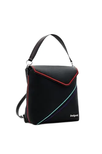 Desigual Women's Accessories PU Backpack Mini, Schwarz - Damen-Rucksackhandtaschen, stylischer Mini-Rucksack aus PU mit einzigartigem Design und praktischen Fächern für den Alltag.
