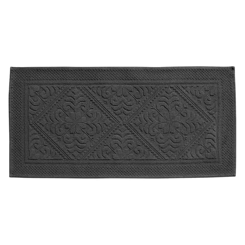 Vivaraise Enzo Badematte carbonfarben 54 x 110 cm - Hochwertige Badematte aus 100% Baumwolle mit einem Gewicht von 1500 g/m². Ideal für ein komfortables und stilvolles Badezimmerambiente.