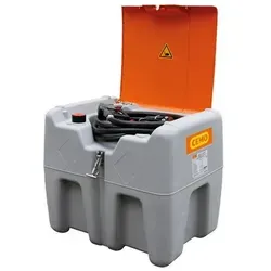Cemo DT Mobile Easy Diesel Tank 210 Liter mit Cematic 12V Pumpe - Benzinkanister mit 210 Litern aus robustem Polyethylen, ausgestattet mit integrierter Pumpe und praktischen Transporthilfen für einfache Handhabung.