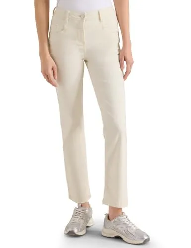 Cecil Bootcut Jeans Pearl beige 29 - Stylische Bootcut Jeans in Pearl Beige, Slim Fit mit hohem Bund. Ideal für vielseitige Outfits, Maße bei EU-Größe 29: Schrittlänge 26 cm, Innenbeinlänge 71 cm, unterste Weite 24 cm.