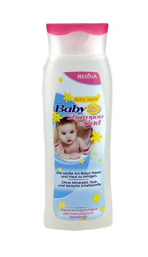 Regina Baby Shampoo und Bad 2in1, 300 ml Haarshampoo Badezusatz Vegan mild sanft