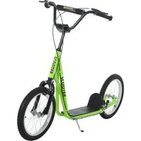 HOMCOM Kinderroller Scooter 16 Zoll Grün - Roller/Kickboards mit Luftreifen, Handbremse und höhenverstellbarem Lenker für sicheres Fahren und viel Spaß im Freien. Ideal für Kinder ab 5 Jahren!