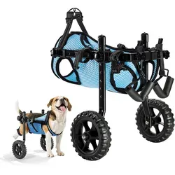 VEVOR Hunderollstuhl für Hinterbeine, verstellbarer Haustierrollstuhl - Leichter Hunderollstuhl mit stoßdämpfenden Rädern, ideal für Hunde bis 10 kg. Verstellbare Höhe und Breite sorgen für eine optimale Anpassung an verschiedene Größen.