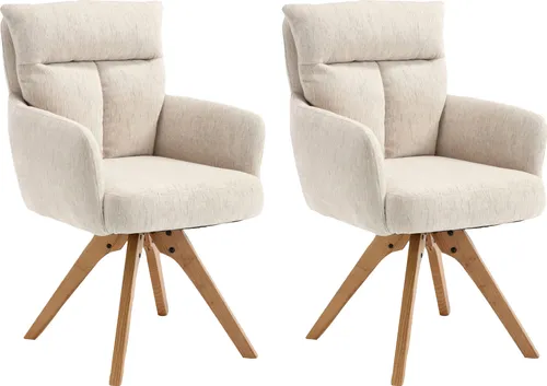 Esszimmerstuhl HOME AFFAIRE "Monaco, TOPSELLER" – Beige, 2er Set - Stühle für jeden Bodenbelag, gepolstert und bis 120 kg belastbar. Modernes Design für gemütliche Esszimmeratmosphäre.