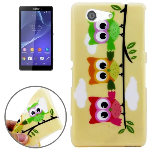 TPU Schutzhülle Backcover Bumper für Handy Sony Xperia Z3 Compact Eulen auf Ast