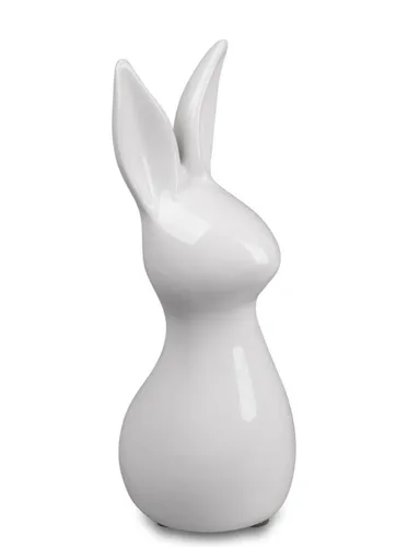 Dekofigur Hase MODERN stehend weiß H. 20cm Keramik Formano F26