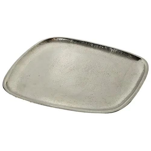Dekoteller Metall silber Dekoschale Metallteller Deko Schale Teller 25 x 22 cm