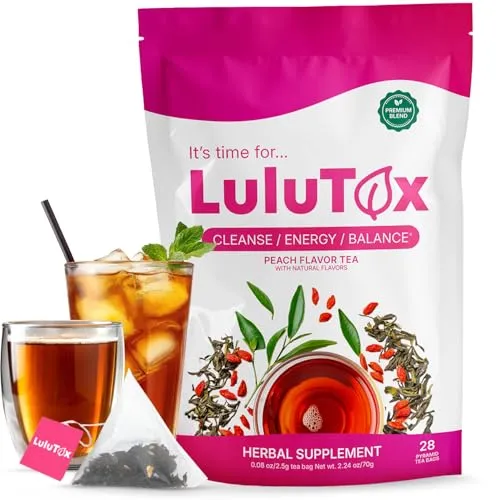 LuluTox Detox Tee 28 Beutel - Detox Tee mit 13 Superfoods, vegan und glutenfrei. Ideal für die tägliche Entgiftung – einfach zubereiten, heiß oder kalt genießen!