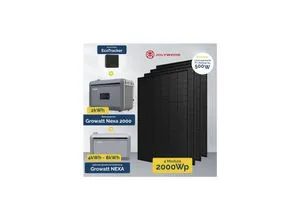 Growatt NEXA 2000 Balkonkraftwerk mit 4x Jolywood 500W - Effizientes 2000W Balkonkraftwerk mit integriertem Speicher, ideal für nachhaltige Energieversorgung. Kompakt und einfach zu installieren.