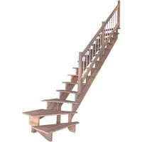 Treppe Lindos Buche Gewendelt L 100 cm Holz-Edelstahl-Geländer FSC®