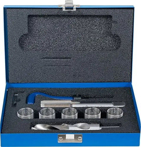 BGS Gewinde-Reparatursatz M22 x 1,5 | 9-tlg. - Werkzeug-Sets für präzise Gewinde-Reparaturen, ideal für Profis und Heimwerker, inklusive 9 Teile für vielseitige Anwendungen.