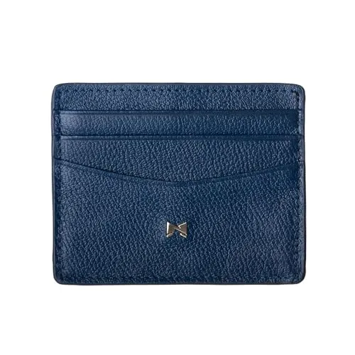Gentlemen's Kartenetui - Kreditkartenetui mit Mittelfach & RFID Schutz - Slim Wallet Herren, mit Schein- und Münzfach - Herren Geldbeutel mit Fach für AirTag blau