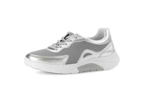 Gabor Sneaker silberfarben 42 EU (8 UK) - Elegante silberne Sneaker in Größe 42 mit herausnehmbarer Einlegesohle für individuellen Komfort. Ideal für stilvolle Outfits und den täglichen Gebrauch.