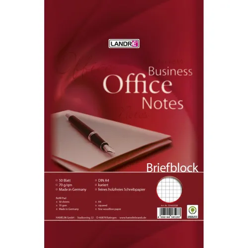 Briefblock 'Business Office Notes', DIN A4, kariert LANDRÉ 100050243 (4006144585