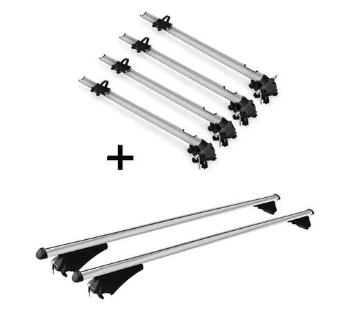 4x Fahrradträger Bike Pro + Relingträger Tiger XL kompatibel mit für Mitsubishi Outlander PHEV ab 14