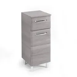 calmo2go Bad-Unterschrank Alba, grau - Eleganter Bad-Unterschrank mit 2 Fächern und leiser Dämpfung, ideal für kleine Bäder. Maße: 30x72x33 cm. Hochwertige Materialien und gradlinige Optik sorgen für Stil und Funktion.