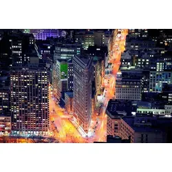Fototapete PAPERMOON "Flat Iron Building", bunt (mehrfarbig), B:5m L:2,8m, Vlies, Tapeten