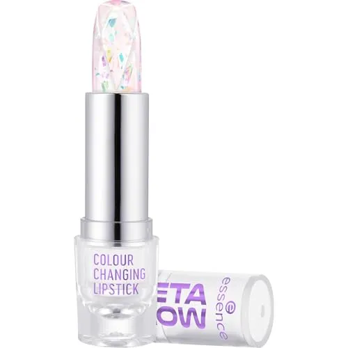 essence META GLOW COLOUR CHANGING LIPSTICK - Veganer Lippenstift mit farbveränderndem Effekt, der sich jedem Hautton anpasst und die natürliche Lippenfarbe betont. Ideal für einen einzigartigen, haltransparente Look.