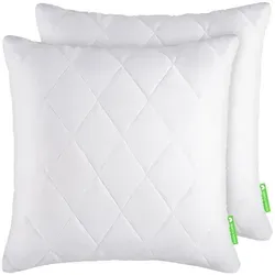 Gentle North Microfaserkissen 2er Set - Kissen in klassischem Design, allergikerfreundlich und waschbar bis 60°. Ideal für Seitenschläfer und Rückenschläfer, für optimalen Komfort beim Kuscheln und Lesen.