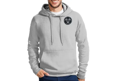 Blondie & Brownie Biohazerd Toxic Patches Herren Hoodie - Herren Hoodie mit markantem Brustsymbol und urbanem Design. Ideal für Freizeit und Alltag, bietet er Komfort und Stil in einem modernen Look.