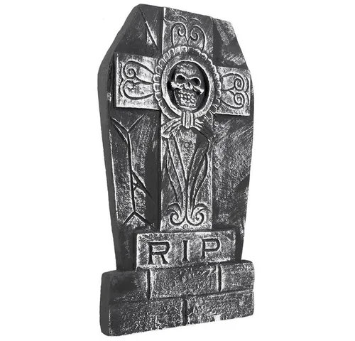 Boland Kostüm Grabstein Totenkopf Kreuz 50cm