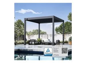 Weide Classic Pergola Aluminium freistehend 3x3 M mit Lamellendach - Robuste freistehende Aluminium-Pergola in Anthrazit, ideal für kleine Gärten. Mit stufenlos verstellbaren Lamellen für optimale Lichtregulierung und effektivem Regenwassermanagement.