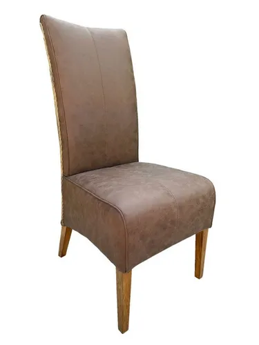 soma Stuhl Sidney - Esszimmer Polsterstuhl in Lederoptik - Der soma Stuhl Sidney vereint modernen Komfort und stilvolles Design. Vollgepolstert in Muskatfarbe, handgefertigt aus Naturrattan, ideal für Esszimmer und Küchen. Hochwertige Verarbeitung und maximale Belastbarkeit bis 150 kg.