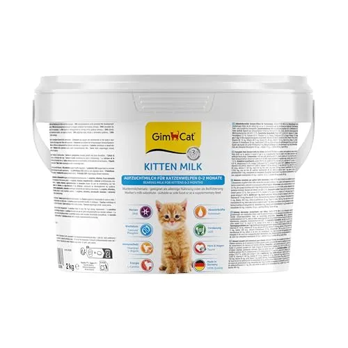 GimCat Kitten Milk - Muttermilchersatz für Katzenwelpen - Ersatzmilch für Katzen, reich an Taurin und Calcium, ideal für die gesunde Aufzucht von Katzenwelpen von 0-2 Monaten, ohne Konservierungsstoffe.