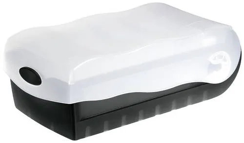 HAN CROCO 998-633 Karteibox Schwarz max. Anzahl der Karten: 500 Karten DIN A8 quer inkl. 100 linierten Karten