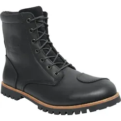 iXS Oiled Leather Motorradschuhe schwarz 42 - Motorradstiefel aus vollnarbigem Rindsleder, mit verstärkter Fersenkappe und Knöchelschutz für optimale Sicherheit und Komfort beim Fahren.