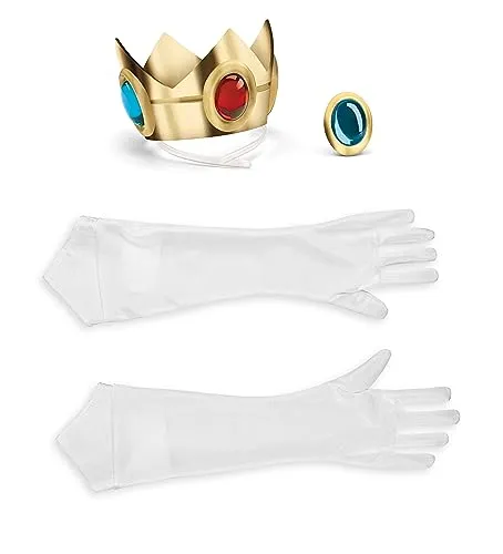 Disguise Kostüm Prinzessin Peach Accessoire-Set - Buntes Super Mario Kostüm-Set für Karneval, aus 100% Polyester, ideal für kleine Fans des Spiels!