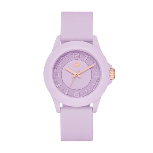 Skechers Watch for Women, Quartz Movement with Silicone, Polyurethene, Leather or Stainless Steel Strap Lila,40MM