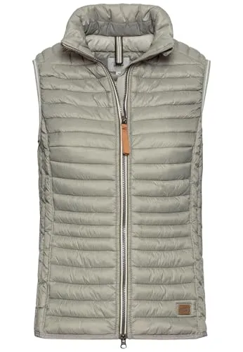 camel active Damen Steppweste Salbei Grün - Funktionsjacke aus recyceltem Polyamid, wasserabweisend und winddicht, ideal für aktive Frauen, mit praktischen Doppelreißverschluss und seitlichen Taschen.
