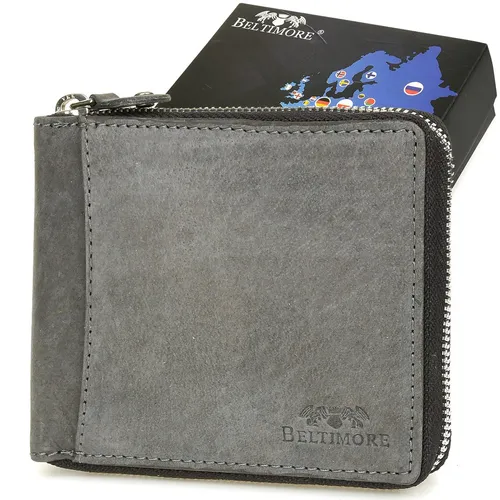 Vintage Leder-Geldbörse für Herren mit RFID-Schutz – Grau - Elegante Herren-Geldbörse aus hochwertigem Naturleder, geräumig und praktisch mit RFID-Schutz. Ideal für Karten, Scheine und Münzen, perfekt für den Alltag und als Geschenk.