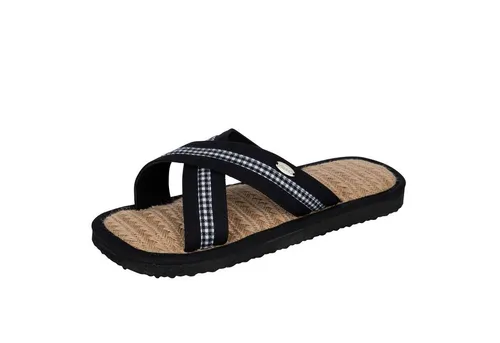 CINNEA® BONDIX Wellness Jute Sandalen Damen Herren sanfte Fußmassage, gegen Fußhornhaut, Fußschweiß schwarz