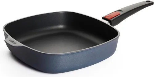 Woll Diamond Lite Viereckpfanne 26x26 cm - Pfanne mit abnehmbarem Stiel, ideal für Gas, Elektro und Ceran. Die antihaftbeschichtete Oberfläche sorgt für fettfreies Kochen und einfachen Abwasch. Made in Germany, für vielseitigen Einsatz im Backofen bis 300 °C.