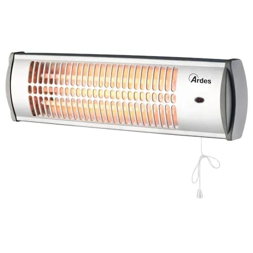 Ardes AR437B Quarz-Wandheizer - Elektroheizkörper mit 1200 W, bietet schnelle und effektive Wärme für kleine Räume, ideal für Badezimmer und Wohnzimmer.