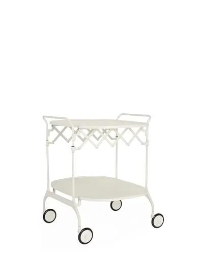 Kartell Gastone Servierwagen, weiß - Eleganter Küchenwagen von Antonio Citterio, ideal für stilvolle Anlässe. Mit kratzfester Oberfläche und einem stabilen Gestell bietet er praktischen Stauraum und ansprechendes Design.