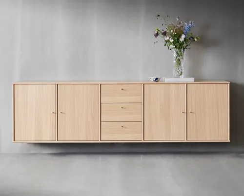 Hammel Furniture Sideboard Mistral, Hochwertig Schrank, hängend/stehend montierbar, mit Türen und Schubladen, B: 220 cm, anpassungsbar Designmöbel