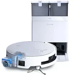 ECOVACS Deebot X8 Omni Saugroboter - Saugroboter mit 18,000 Pa Saugkraft und ZeroTangle 2.0 Technologie. Die OMNI-Station ermöglicht 150 Tage wartungsfreies Wischen dank automatischer Selbstreinigung und Heißlufttrocknung.