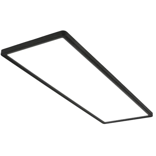 BRILONER LED Deckenlampe - Flaches Design mit indirektem Licht - Lampen: Flaches LED Panel in Schwarz (58x20x3 cm) mit neutralweißer Lichtfarbe (4.000 K) für eine ideale Arbeitsatmosphäre in Küche, Büro und Flur. Helle 3000 Lumen sorgen für optimale Beleuchtung.