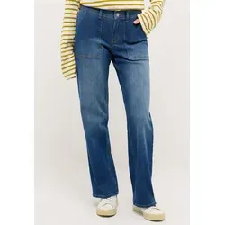 ANGELS Relax-fit-Jeans LIZ WORKER mit großen Vordertaschen und Fade-Out Effekten blau 38