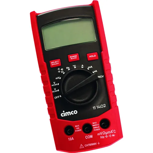Cimco 310 TRMS Hand-Multimeter - Multimeter der Kategorie DMM 310 TRMS mit automatischer Messbereichswahl, TRUE RMS-Messung und Spannungsmessung bis 1000 V. Ideal für präzise Messungen in anspruchsvollen Umgebungen.
