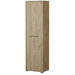 INOSIGN Garderobenschrank Landes Kleiderschrank - Drohnen und Stauraumschrank in einem, Höhe 198 cm, mit einer Kleiderstange und modernem Artisan Eiche Design für stilvolle Ordnung im Flur.
