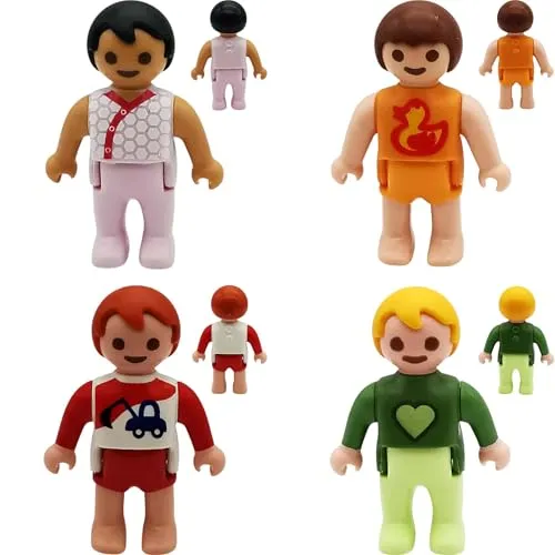 Mandea Komplettset-Bundle & Einzelfiguren für Playmobil Baby Figuren | Mehr als 25 Original-Figuren, neu verpackt (051-4er Bundle 1)
