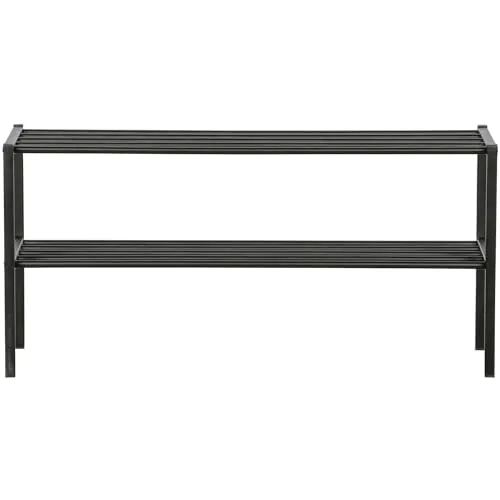 WOOOD Schuhregal Ferro aus Metall, Schwarz - Schuhregal aus robustem Metall in Schwarz, pulverbeschichtet für eine matte Oberfläche. Ideal für stilvolle Organisation im Flur oder Eingangsbereich.