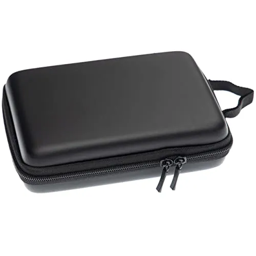vhbw Tasche kompatibel mit Nintendo 2DS Spielekonsole - Schutzhülle, Tragetasche + Trageschlaufe mit Karabinerhaken, schwarz